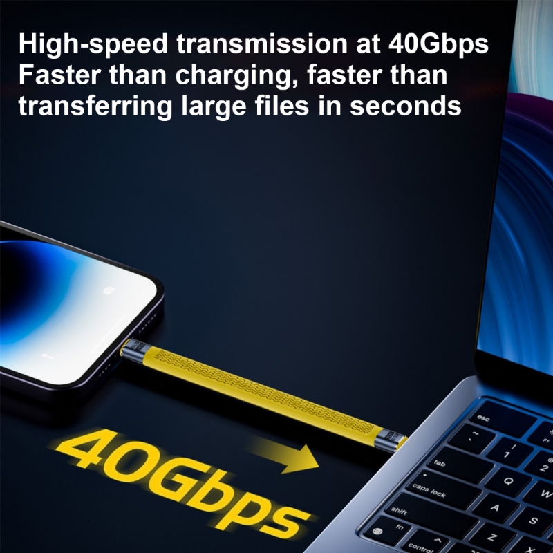 SUMPK Short USB 4 Cable Right Angle [50cm 2 Packs], 240W Fast Charging With High Speed 40Gbps Data Transfer And 8K Video Display - View #7