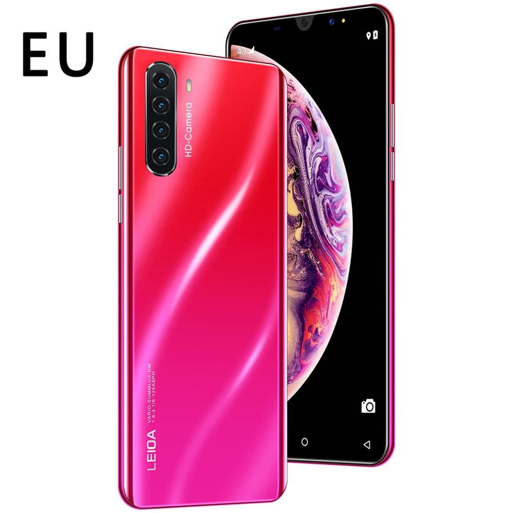 P33 Smart Phone 5 Inch 3G Large Screen Mobile Phone 512Mb Ram High Capacity Real Fingerprint Face Unlock Phones: red EU