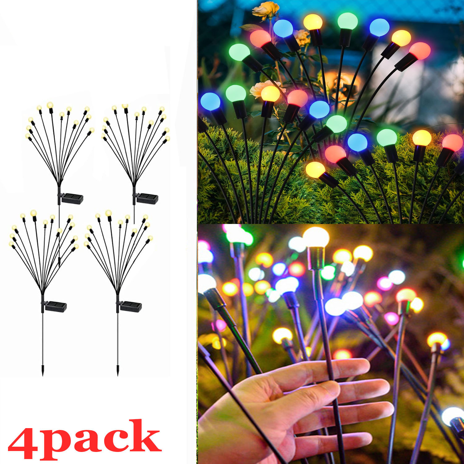 Luces solares de jardín, luz oscilante Solar, luces de viento para exteriores, luces decorativas para Patio, decoración de camino: Bosque Verde / 0-5 W