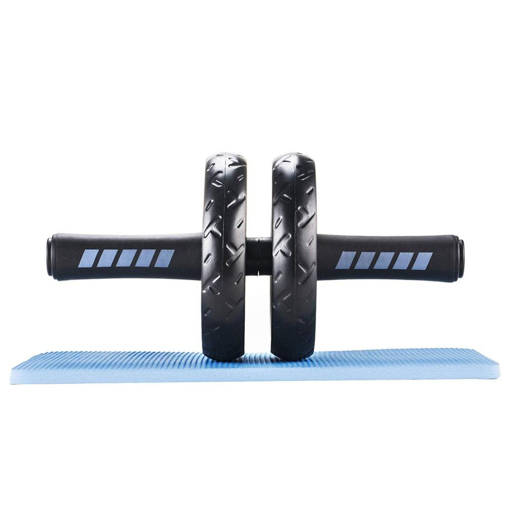 Abdominal Ab Wheel Roller with Mat No Noise Muscle Double-wheeled Abdominal Roller Workouts Abdominal Fitness Exercise Equipment