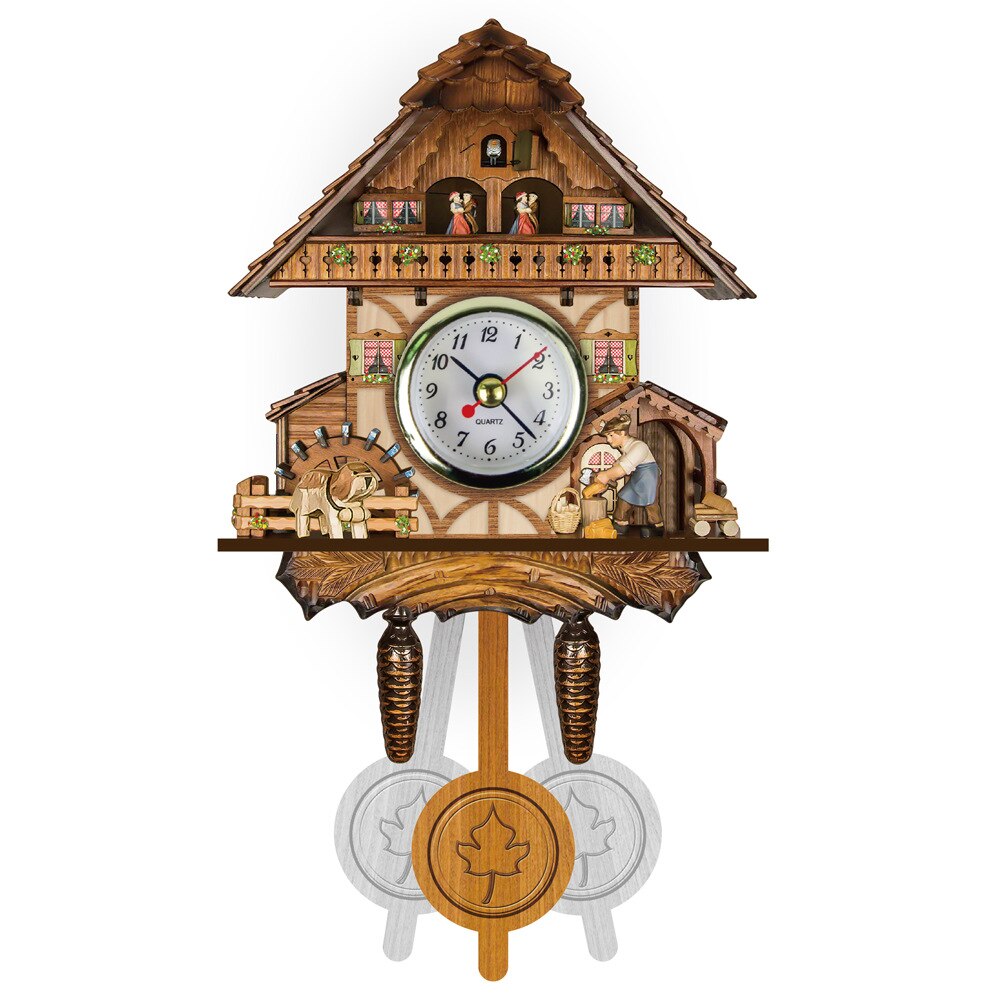 Vintage Huis Decoratieve Vogel Wandklokken Opknoping Hout Koekoeksklok Woonkamer Slinger Craft Art Huis Housewarming: E