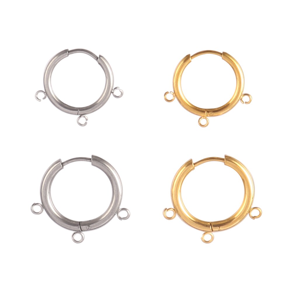 10 unids/lote de pendientes DIY de acero inoxidable 316L, Base de montaje para pendientes de aro para joyería DIY, suministros para fabricación de pendientes, accesorios