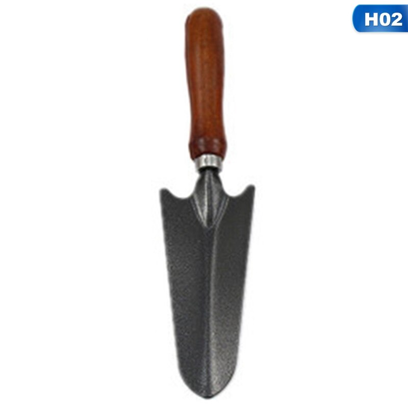 Mini Shovel Rake Set Mini Garden Tool Bonsai Tools Set Wooden Handle Metal Head Shovel for Flowers Potted Plants: H02