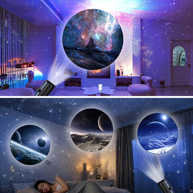 LED Galaxy Projection Light with 10 Picture Changes Starry Sky Night Light LED Galaxy Projector for Room Decoration