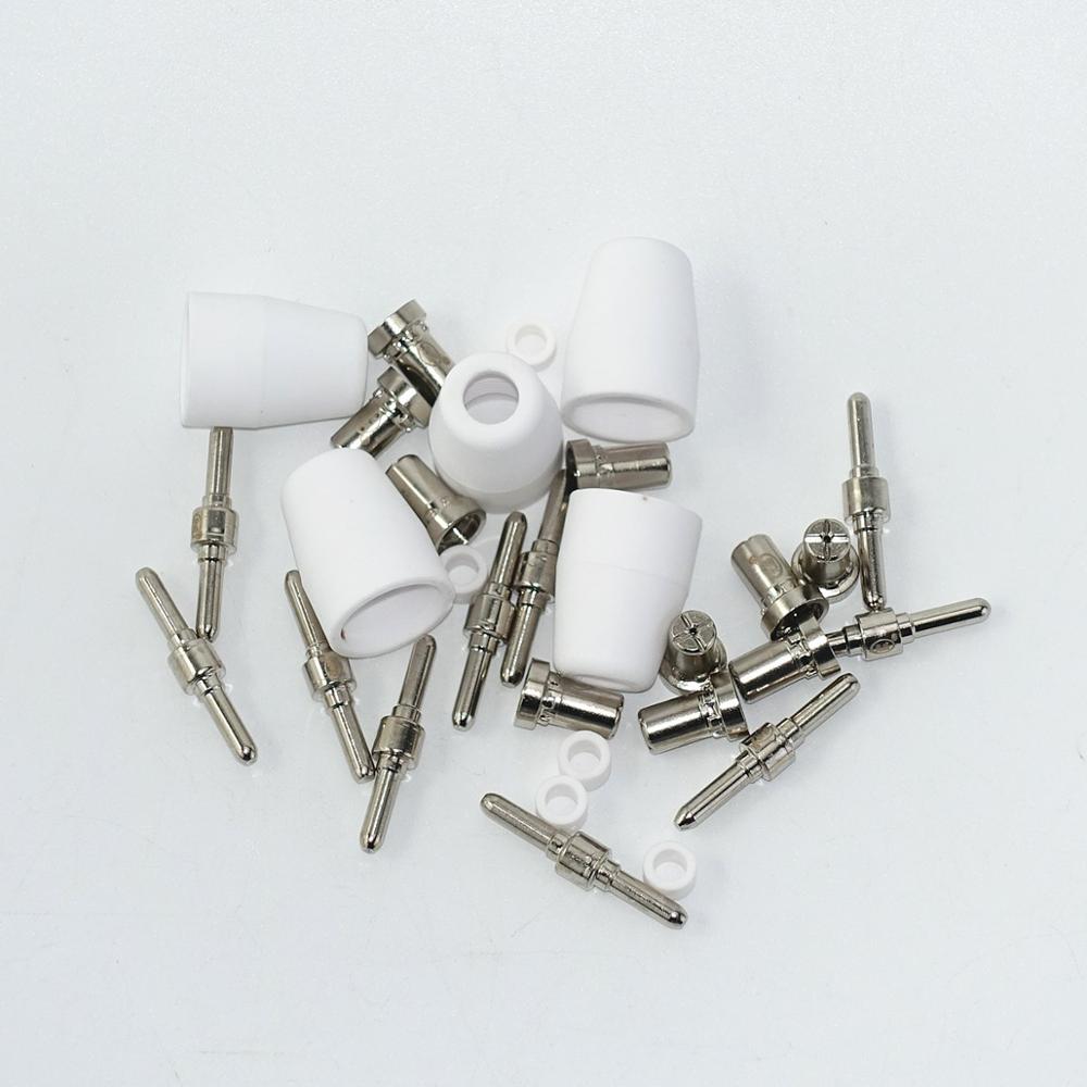 30 Uds. Antorcha de corte por Plasma consumible corte largo extendido Copa protectora deflector de remolino 40A PT31 boquilla de electrodo de punta de antorcha de Plasma