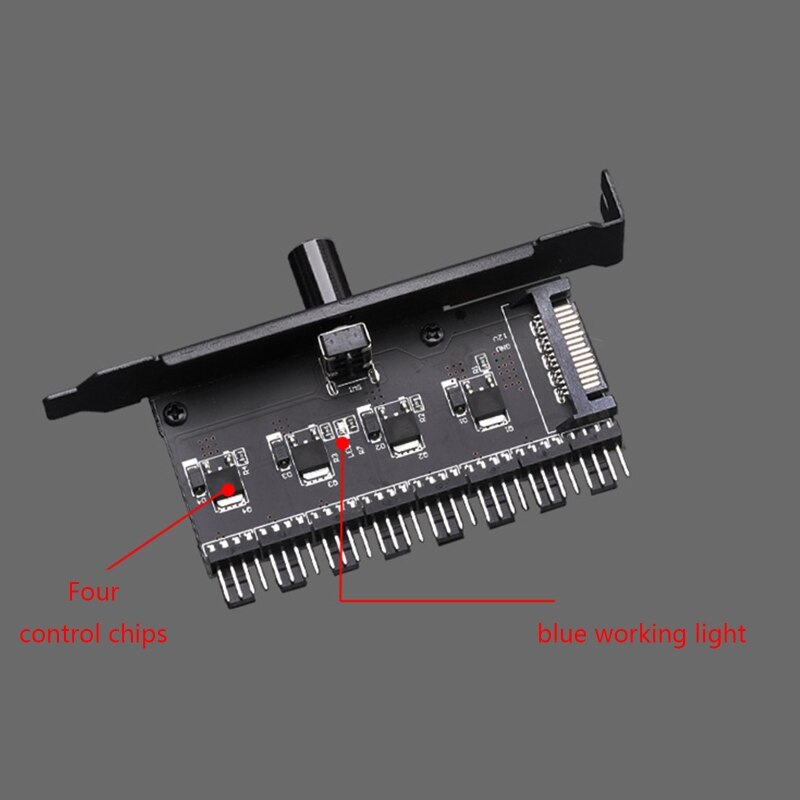 12V 4Pin/3Pin Fan Hub Speed Controller Knob 8 Ports PC Case Cooling Cooler Fan Universal Computer Regulator For Gamer
