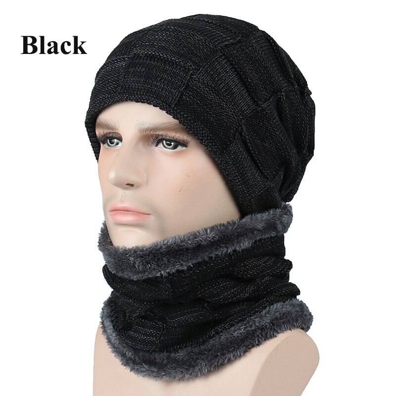 Baberos de esquí para hombre y mujer, máscara de Snowboard, pasamontañas, para montar babero al aire libre, sombreros de Calavera, gorros de lana tejidos, bufanda para esquiar: Negro