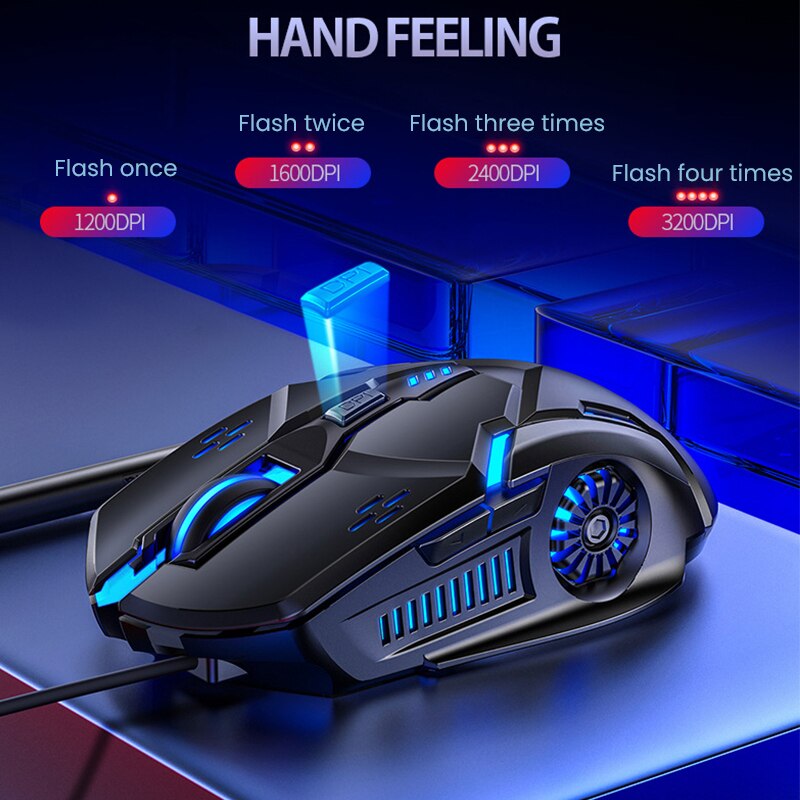 REDSTORM Wired Mouse 3200DPI Optical Mouse LED Backlit Mice Portable Mouse For PC Notebook Laptop Gaming Mouse