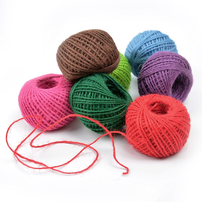 30M/Roll Natural Burlap Hessian Jute Twine Cord Hemp Rope Party Valentine Wrapping Cords Thread DIY Packaging Supplies