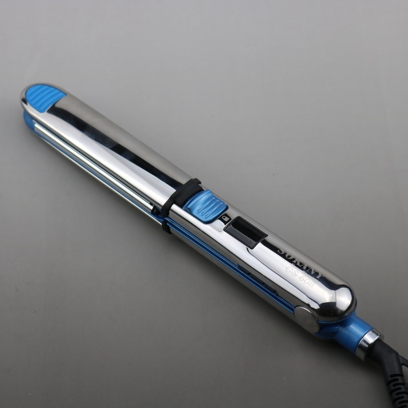 Lisseur de cheveux , prise Us, bleu jusqu'à 750f Pro, en acier inoxydable, 1/4 pouces, fer à lisser électrique rapide