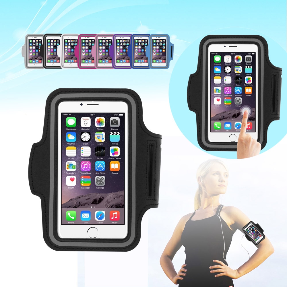 Nylon Sport Armband voor hardlopen smartphone Case Waterdicht 5.5 inch Telefoon Tas met Armband voor iPhone 5 s/6 /6 Plus Samsung S4/S5