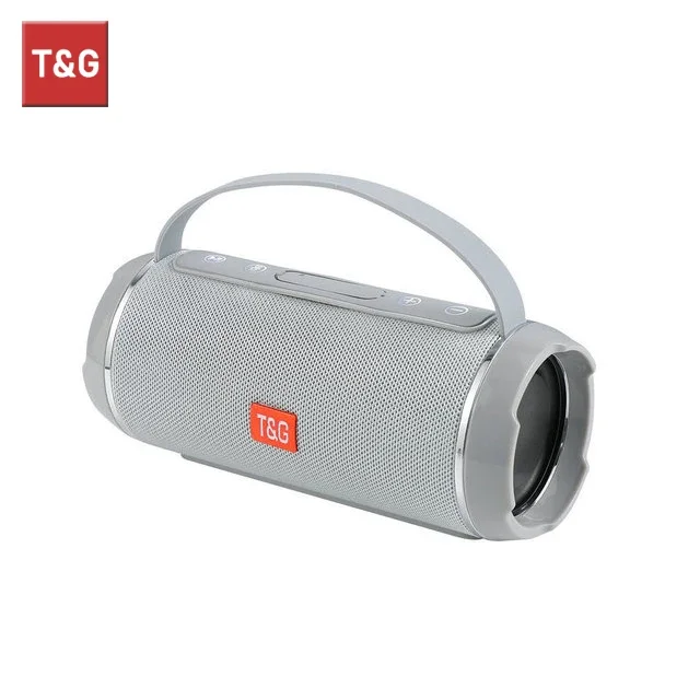 T&g  tg116c bluetooth højttalere trådløs kraftfuld bærbar højttalerboks udendørs højttaler subwoofer musikcenter boombox med radio: Sølv
