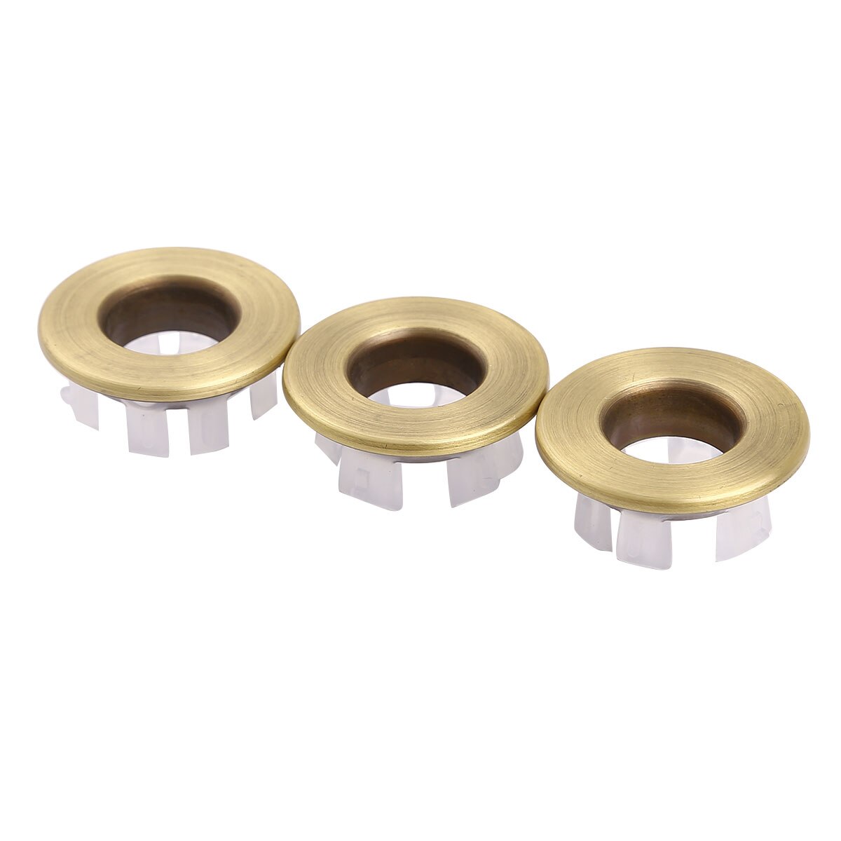 Solid Brass Sink Overflow Hole Covers Kitchen Bathroom Basin Trim Round Hole Caps Insert Spares Washbasin Overflow Fitting: Brushed Brass