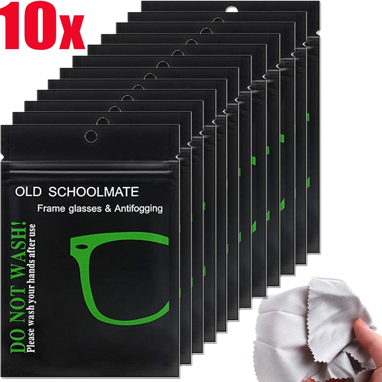 30Pcs Reusable Anti-Fog Glasses Wipes Suede Pre-moistened Antifog Lens Cloth Defogger Eyeglass Wipe Eye Glasses Prevent Fogging: 10pcs
