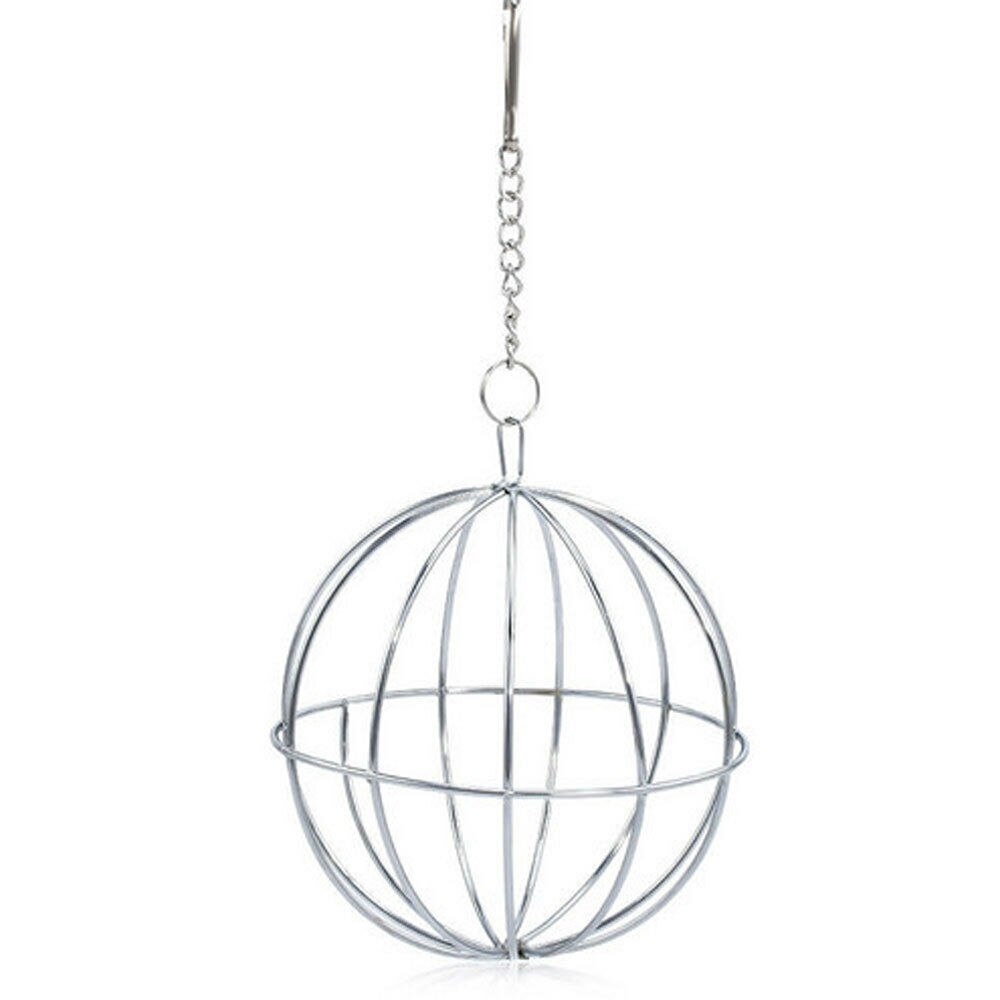 Hangende metalen bol voerbak oefen hangende hooibal cavia hamster konijn huisdier speelgoed: Default Title