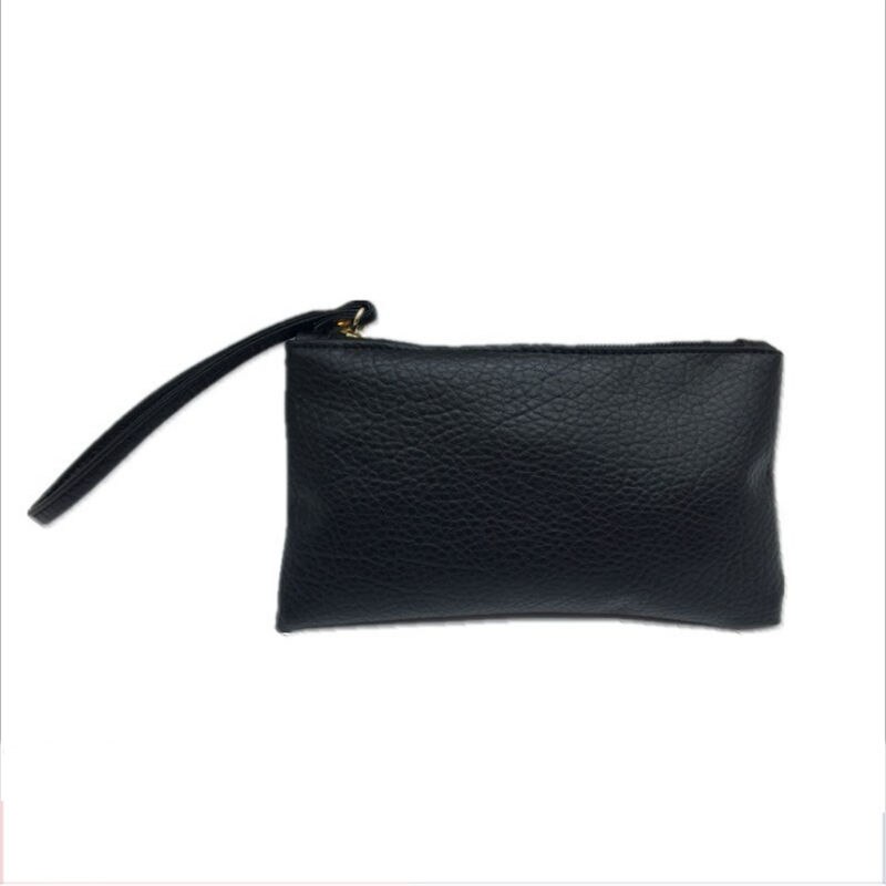 Simple Men Women Wallets PU Leather Bag Zipper Clutch Coin Purse Phone Wristlet Portable Handbag For Party Shopping: Default Title