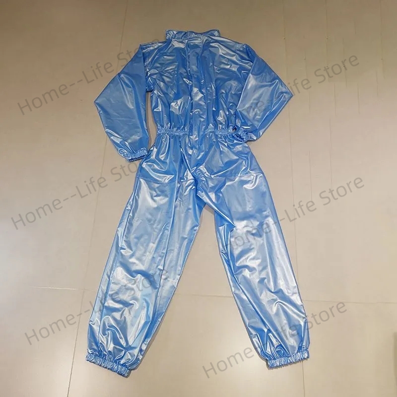 Herren-Gesamt, handgefertigt, rosa, durchsichtiges PVC, wasserdicht, langärmelig, mit Kapuze, regendicht, DJ, Verein, Bar, coole Kostümich