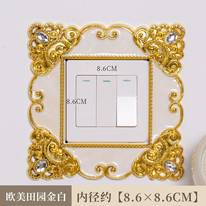 living room bedroom lamp wall socket protection decorative switch sticker wall sticker double switch cover decoration: Dark Khaki