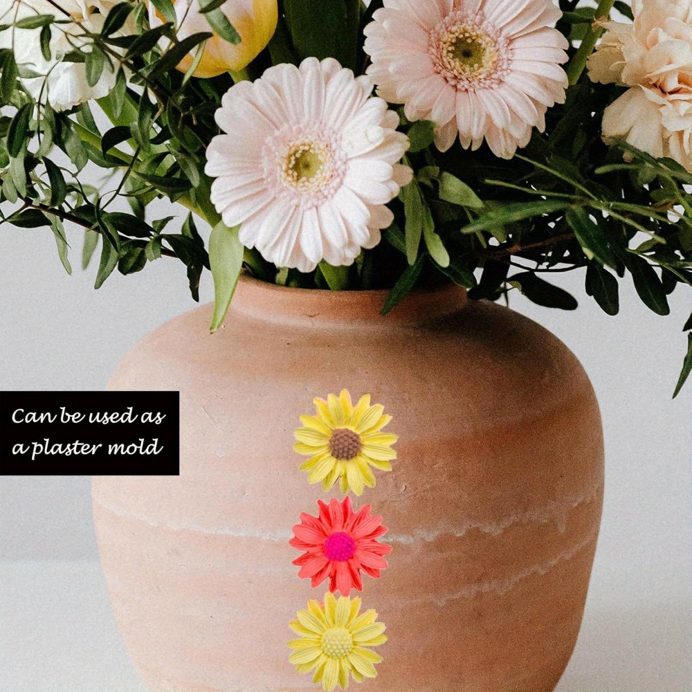 Molde de vela perfumada de silicona con forma de Margarita, vela de girasol, molde artesanal de resina para decoración de coche DIY, de pegamento de goteo de crisantemo hechos a mano