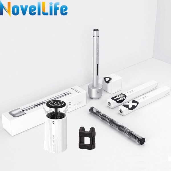 Wowstick-Mini-tournevis électrique sans fil, tournevis électrique de précision à batterie, 20 pièces, jeu de tournevis magnétique S2: 1P and Bit Holder