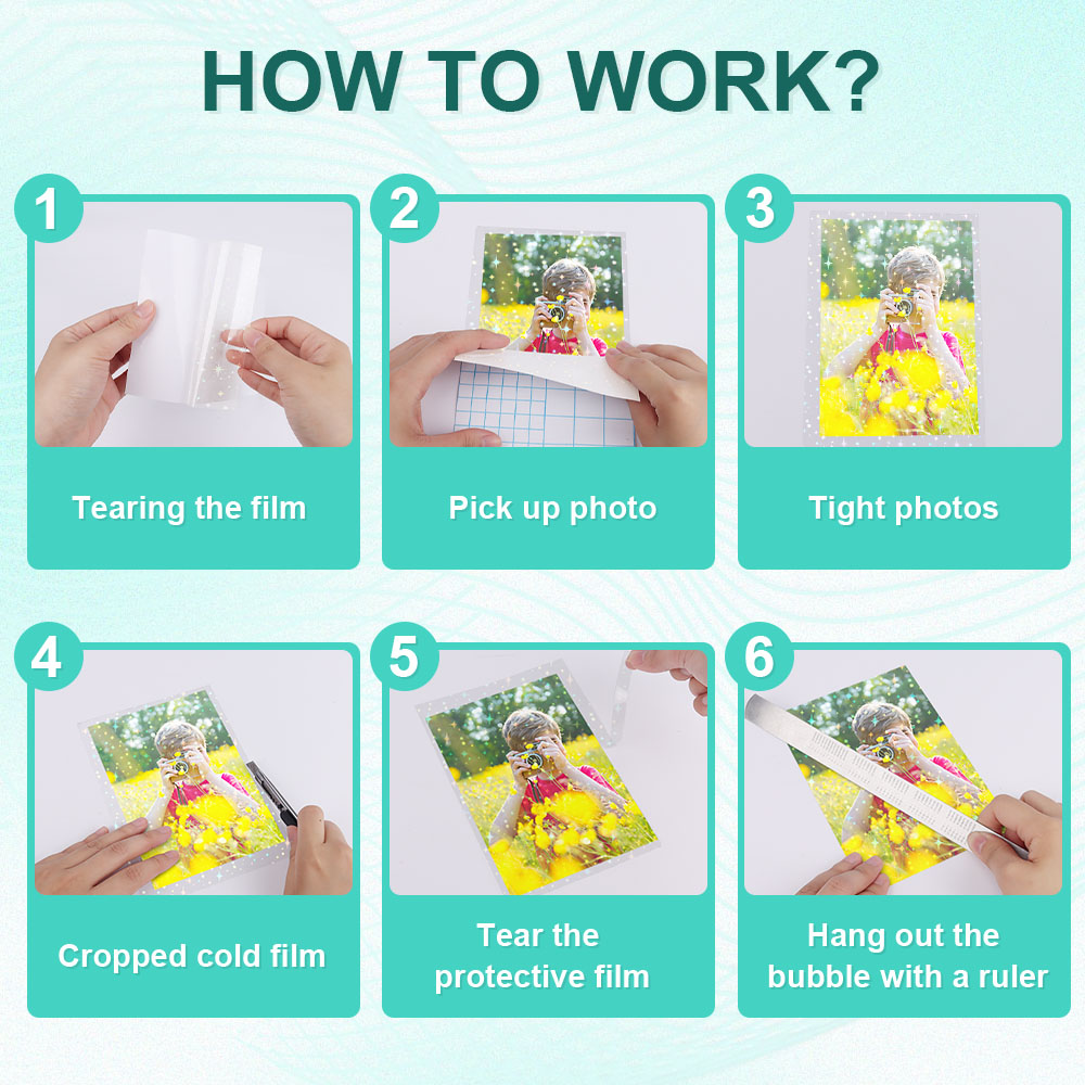 10 Vellen A4 Holografische Foto Lamineren Film Glanzende Folie Plakband Plastic Film Stempelen Op Papier Voor Laminator Machine