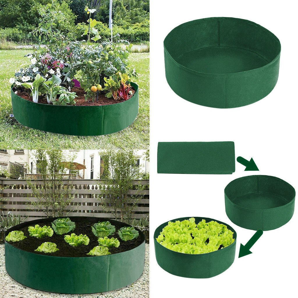 25 # Verhoogd Plant Bed Tuin Bloem Planter Verhoogde Groente Doos Planten Bag Groeien Zakken Niet-geweven Stof Planter pot Planten: Green 