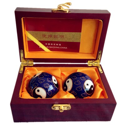 Bola de fitness Cloisonne, Bola de Salud de Tai Chi de tono hueco, mano de ancianos que sostiene las bolas de ocho trigramos: Gris