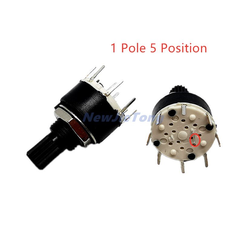 Interrupteur Rotatif QUARKZMAN 1P6T - 1 Pôle 6 Positions - Pour Radio, TV, Contrôle Industriel