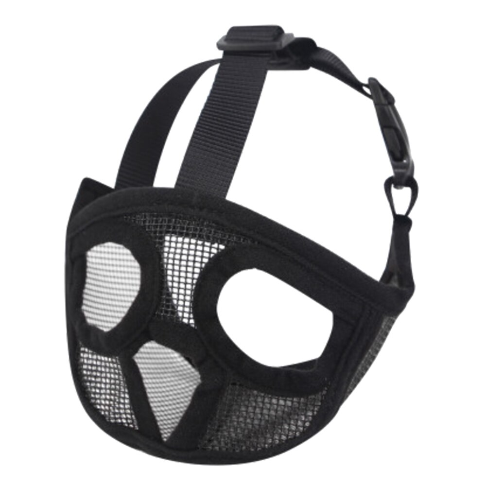 Kort snude mundkurv til kæledyr behagelig justerbar mesh fransk bulldog mops mund mundkurv maske: Grå 1 / S