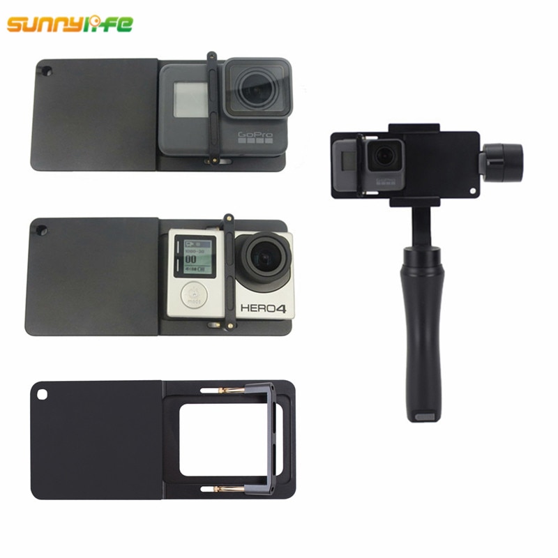 Adaptador estabilizador de cardán de mano para cámara GoPro Hero 4 3 + Yi 4k, placa de montaje intercambiadora para DJI Osmo Mobile Zhiyun Smooth Q