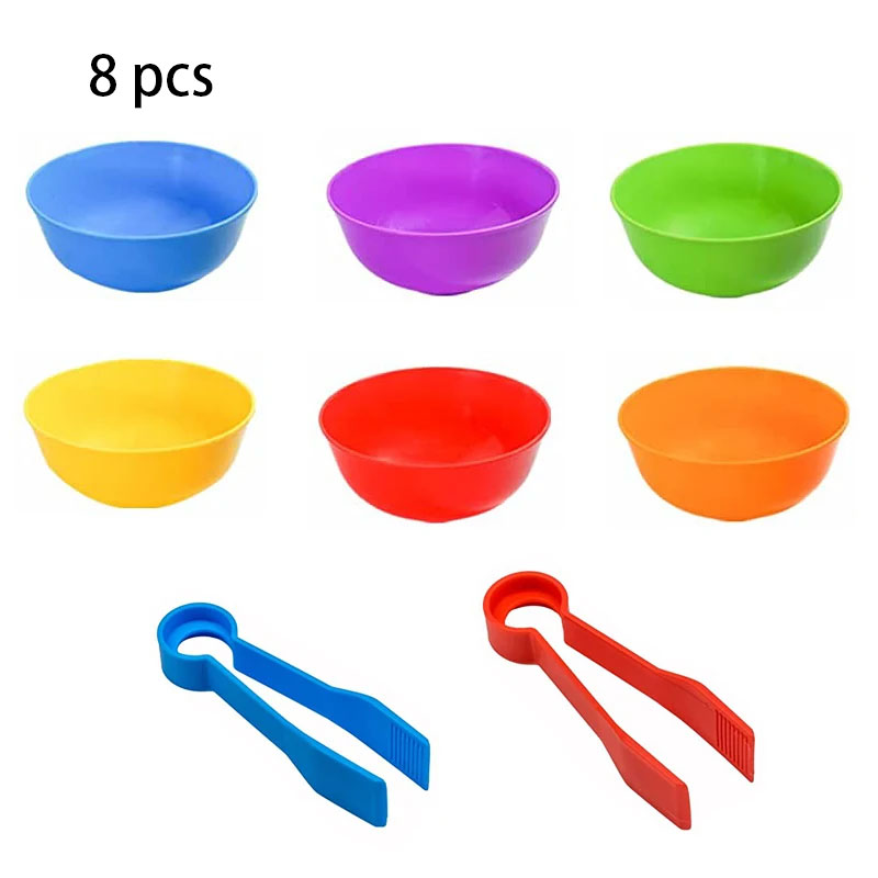 Counting Bears Matching Games Color Sorting Bowls Tweezers Preschool Learning Education Montessori Toys for Kids Girls Boys: light yellow