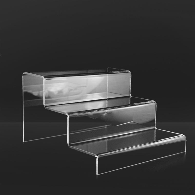 Acrylic Stepped Display Stand 3-Tier Storage Rack Desktop Organizer Holder for Ornaments Models (20cm)