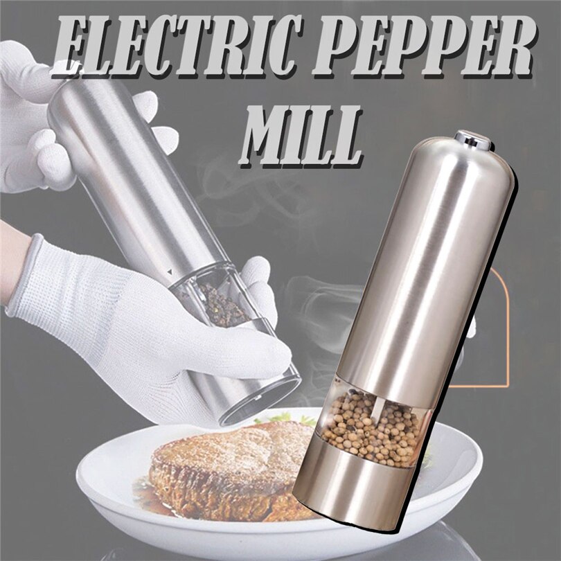 Stainless Steel Pepper Mill Electric Pepper Mill Pepper Mill Round Head Pepper Grain Mills Porcelain Grinding Core Mill Kitchen5