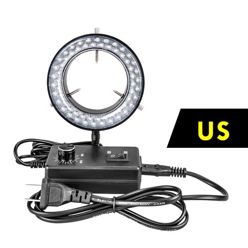 60 LEDs Stereo Microscoop LED Ring Light 4.5W 90-240V Professionele Verlichting Camera Vergrootglas Illuminator Voeding dimmer: US Plug