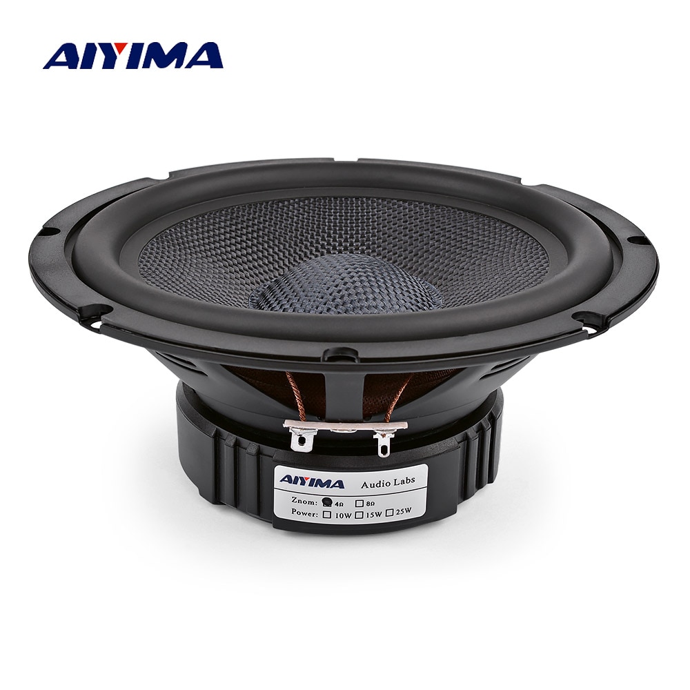 Aiyima 1Pcs 6.5 Inch Midrange Bass Sound Speaker 4 8 Ohm 40W Glasvezel Woofer Audio Luidspreker Diy home Theater Boekenplank