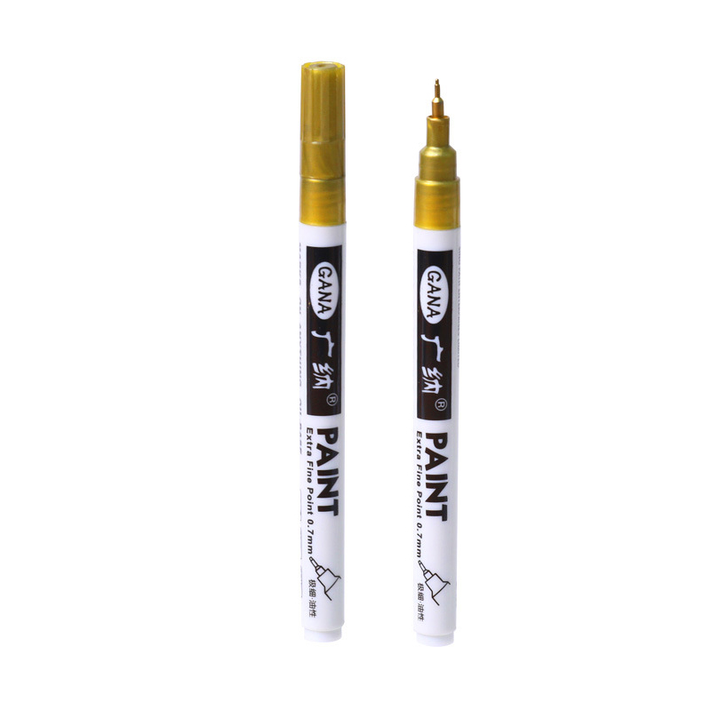 Rotulador permanente 4 unids/set bolígrafo de pintura aceitosa blanca para pintura rupestre piedra cerámica vidrio madera neumático tela Metal pintura acrílica 0,7mm