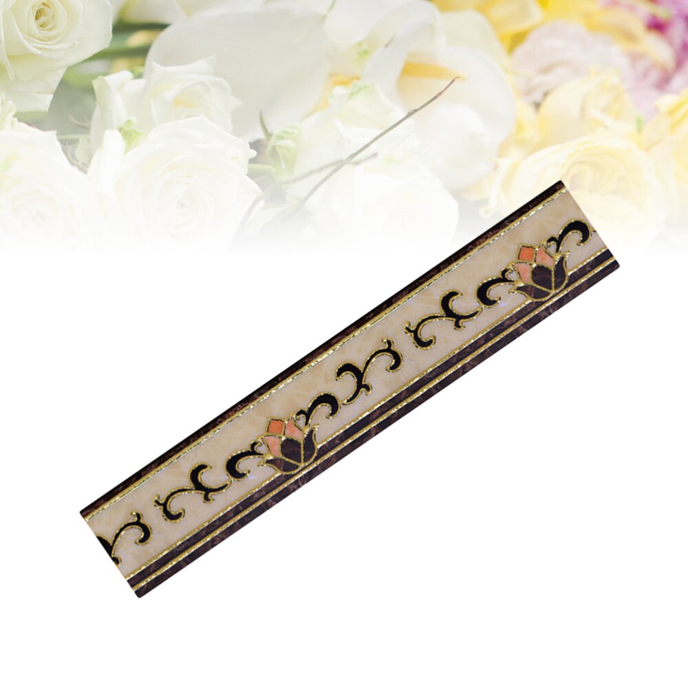 1 Pc Wallpaper Border Sticker PVC Gold-plated Self Adhesive Floral Stickers Simulation Tiles Waist Line Wall Sticker