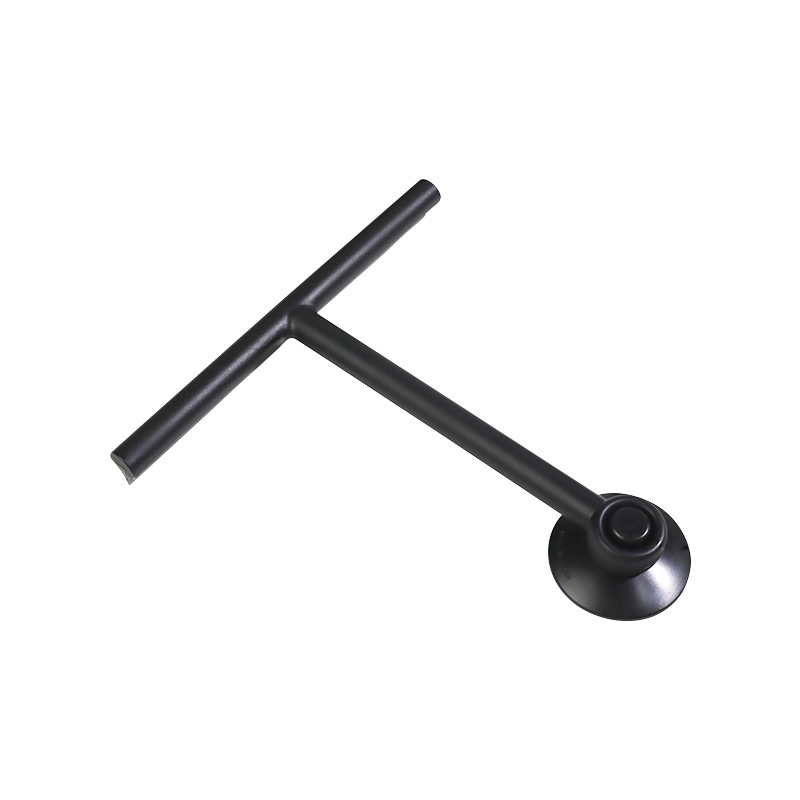 Douche Zuigmond Glas Ruitenwisser Schraper Douche Zuigmond Cleaner Met Siliconen Houder Badkamer Spiegel Ruitenwisser Schraper Glas Schoon: C-Black