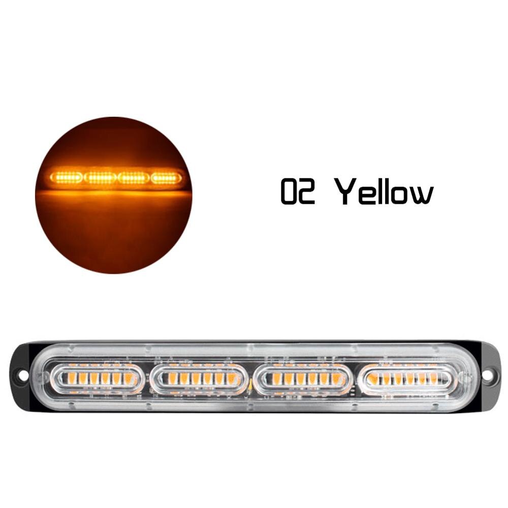 Auto 24 led bar strobo valot vilkku fso auto salama poliisi vilkku stroboskoopit stroboskooppi valo poliisi led valo vilkkuvalo: Keltainen