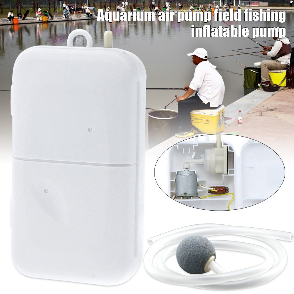 Draagbare Luchtpomp - Op Batterijen Werkende Beluchter voor Levend Aas, Aquarium, Vissen - 108x77x43mm