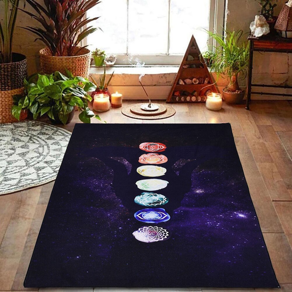 Regnbue 7 chakra mandala bohemia tæppe gobelin sommer strand håndklæde yoga måtte