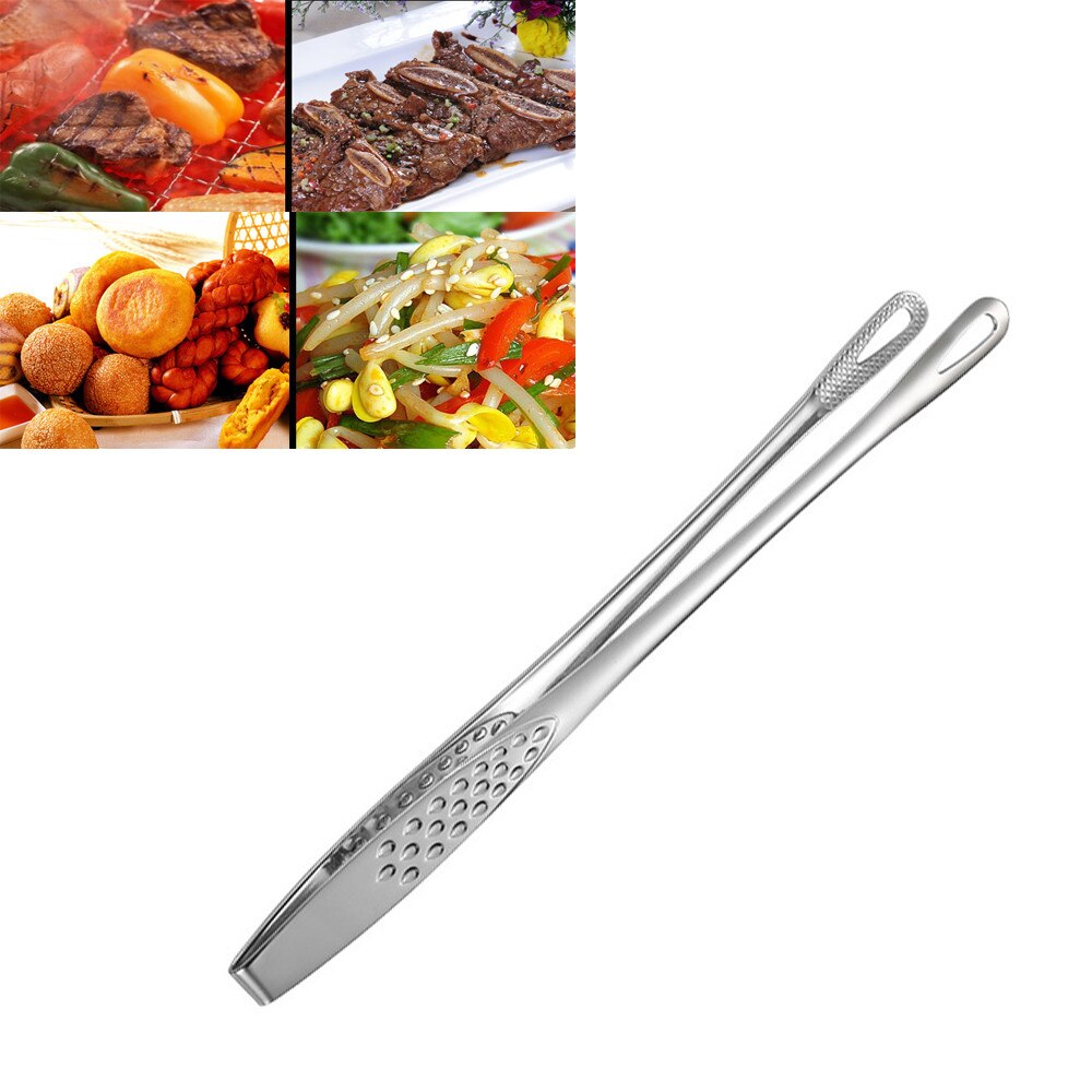 Stainless Steel Food Tongs Kitchen Utensils Buffet Cooking BBQ Tool No-stick Bread Salad Clip Pastry Barbecue Meat Clamp
