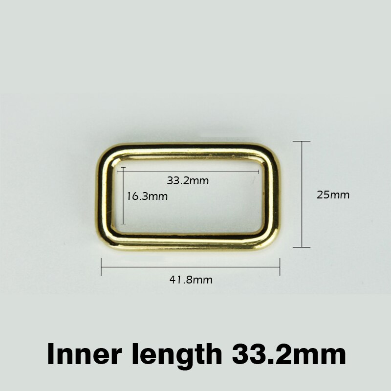 WUTA Solid Brass Rectangle Loop Ring Buckle Metal Square Ring Buckle Bag Luggage Belt Keeper DIY Leather Accessories 1/2/10pcs: 10 pcs / Inner length 33.2mm
