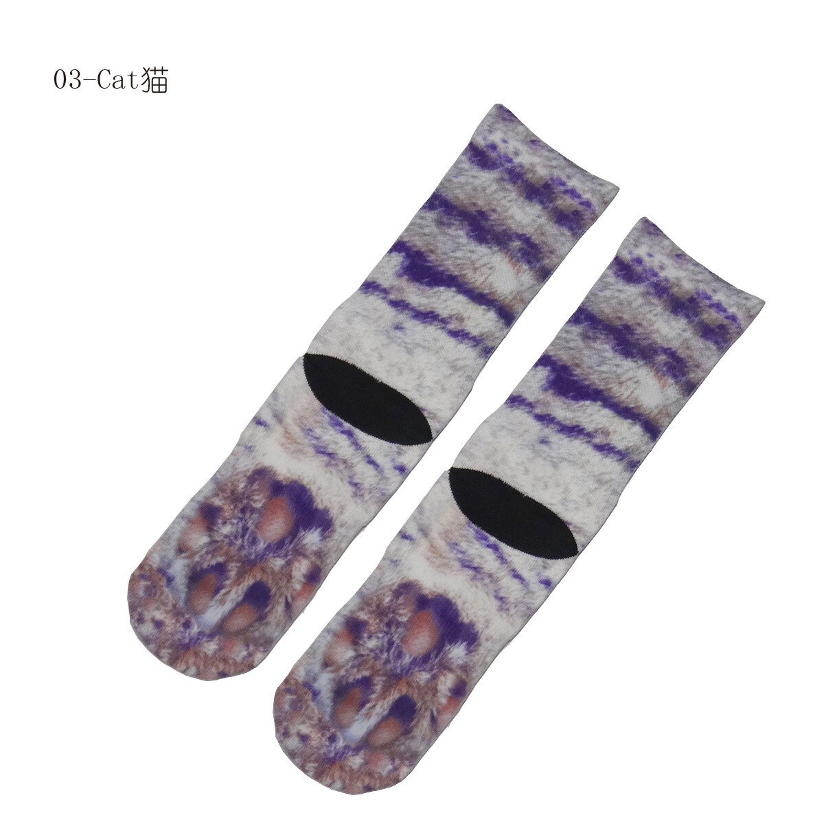 Calcetines húmedos de animales, medias de tubo medio con Pata de Gato, dibujos animados,