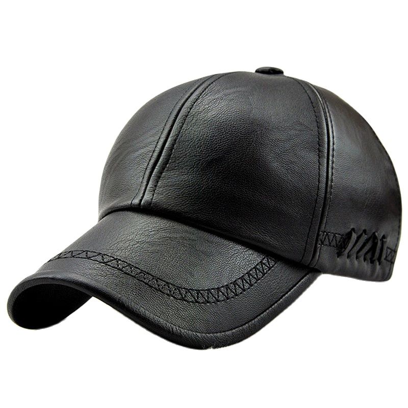 Xthree spring winter Faux leather baseball cap for men casual moto snapback hat men's hat Cap