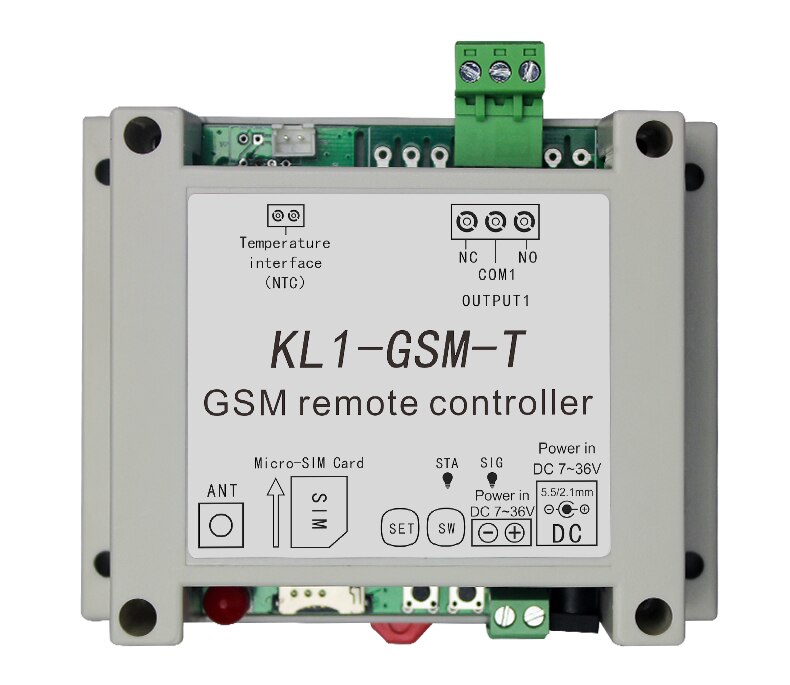 Smart GSM Relay Controller Temperature Sensor SMS Call Remote Control Home Automation Power Switch Gate Opener Water Pump