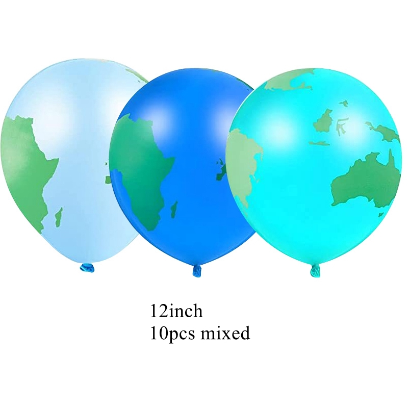 1 Juego de globos con mapa de viaje mundial, maleta, caja de dulces, pancartas de papel para mapa de viaje para niño, decoraciones para de cumpleaños con temática de avión: Color zafiro profundo
