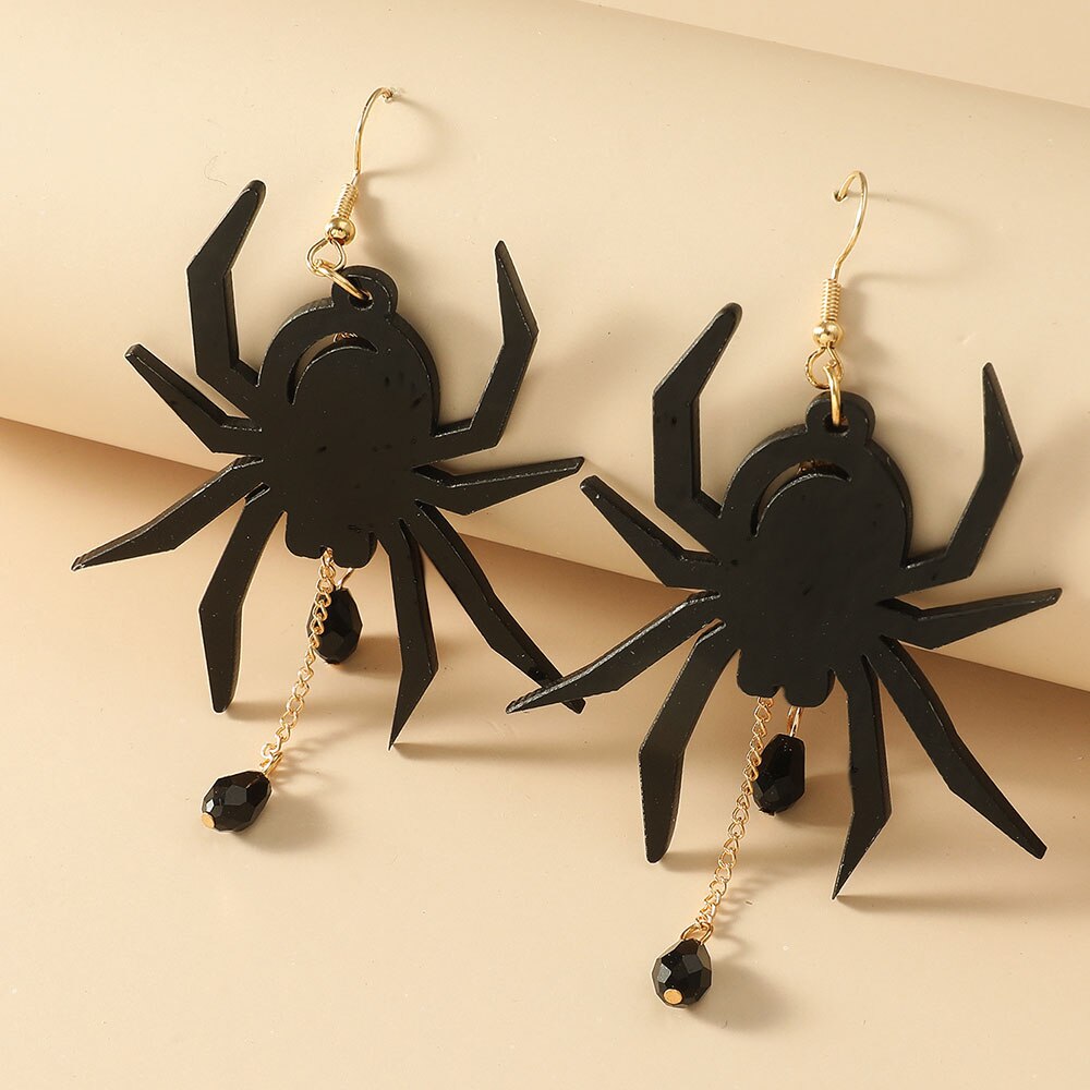 Acrylic Halloween Big Heart Circle Hollow Spider Web Earrings For Women Girls Cobweb Dangle Earrings Festival Charm Jewelry: Style 17