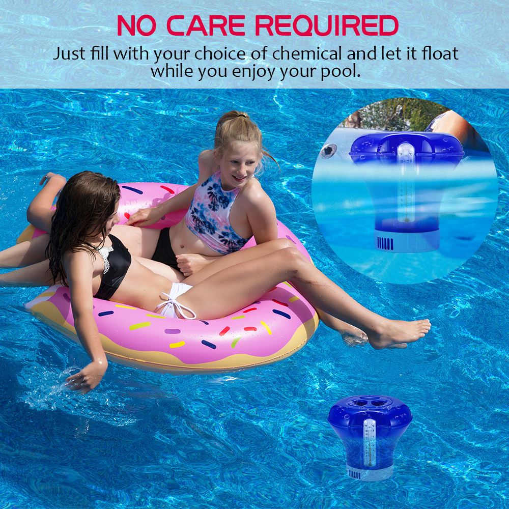Pool Chemical Dispenser 5/8 Inch Automatic Thermometer Swimming Pool Pump Floating Chemical Chlorine Dispenser
