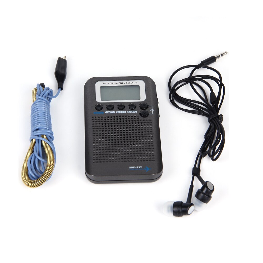Portable Radio Aircraft Full Band Radio FM/AM/SW/CB/Air/VHF Receiver World Band with LCD Display Alarm Clock